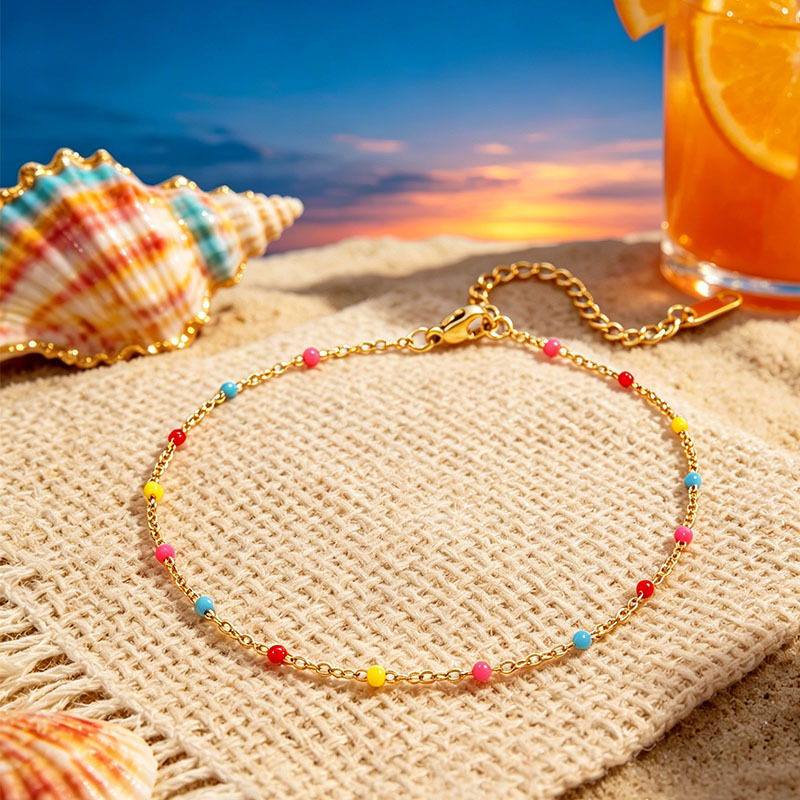 2pcs Wear-Resistant Stainless Steel Anklet Set